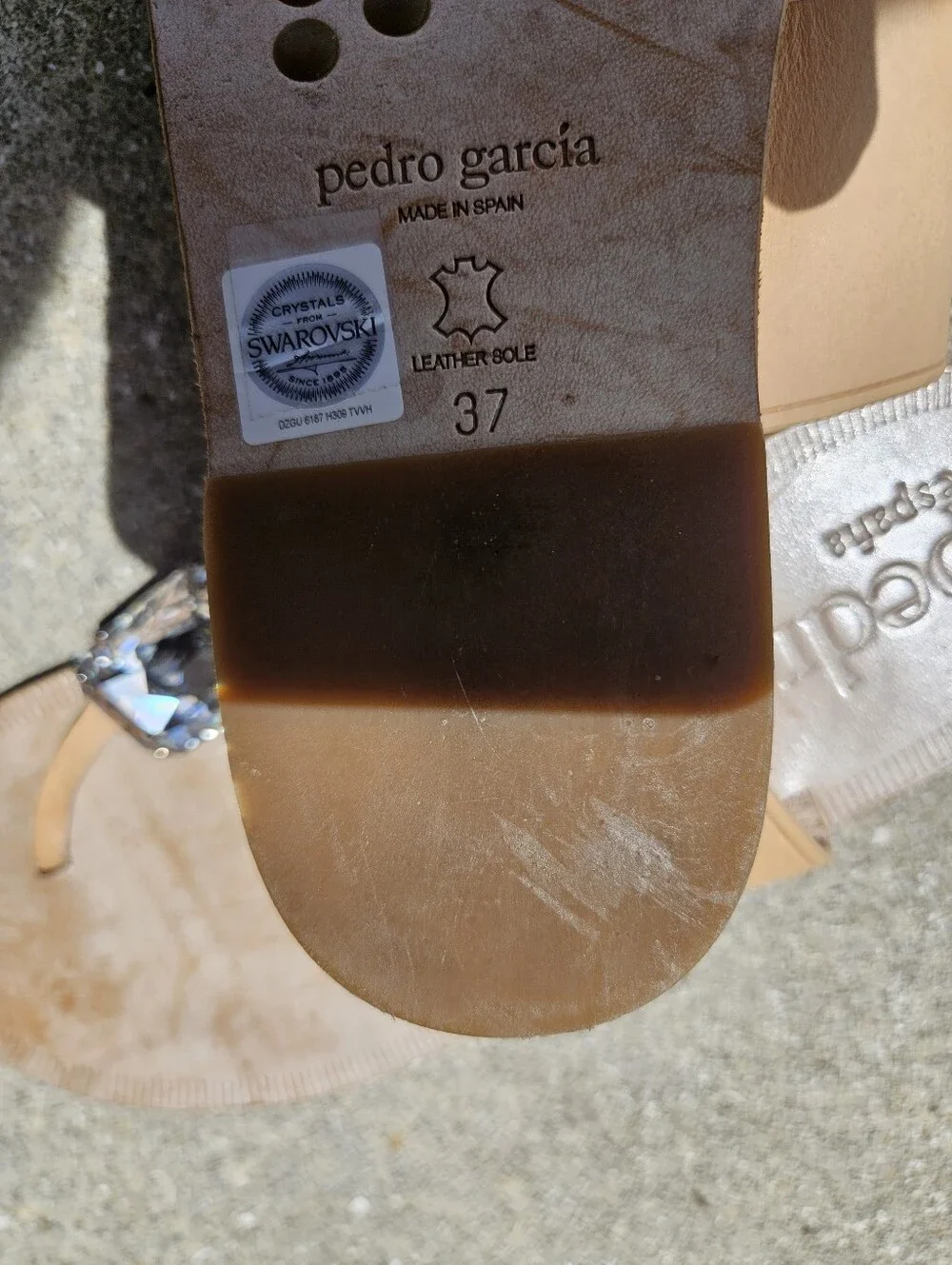 Pedro Garcia Espana Womens Thong Sandals Size 7 EUR 37 Swarovski Crystals Brown